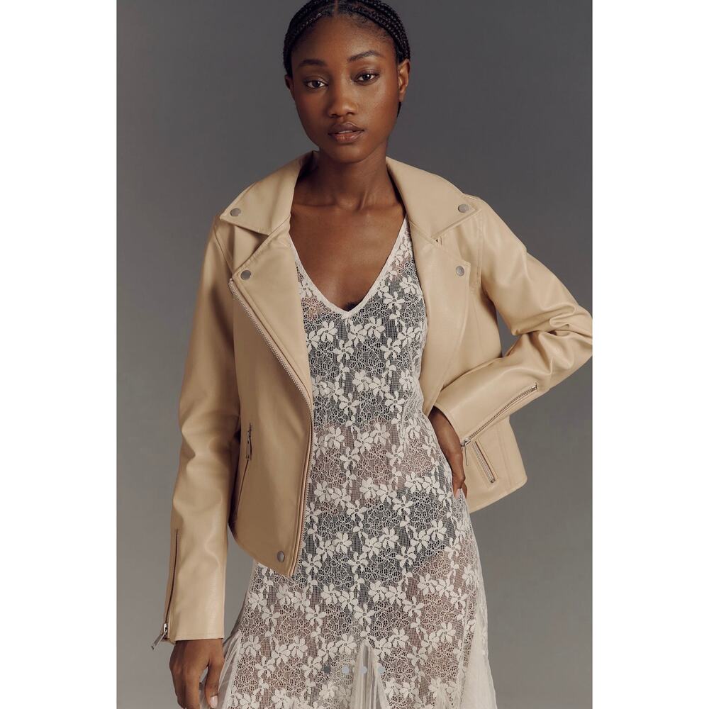 NWT By Anthropologie The Saige Faux Leather Moto Jacket Sz. 2X